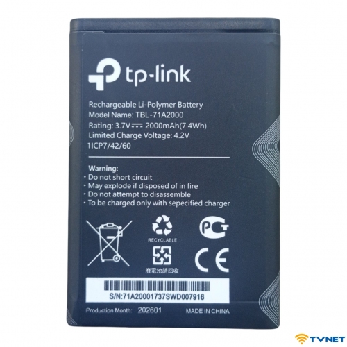 Pin Tp-link M7000 TBL-71A2000, TBL-71B2000 dung lượng 2000mAh. Pin mới bảo hành 1 đổi 1