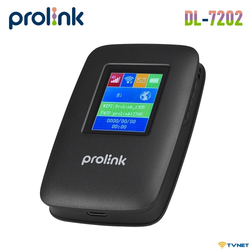 Bộ phát Wifi 4G Prolink DL-7202 tốc độ 150Mbps. Hỗ trợ 16 thiết bị - Pin 3000mAh. Hàng chính hãng bảo hành 12 tháng