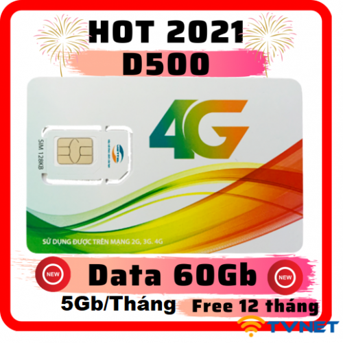 Sim 4G Viettel D500 miễn phí 12 tháng không phải nạp tiền. Siêu Hot