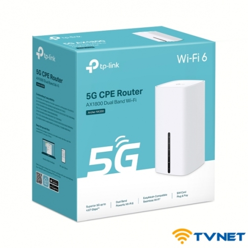 Bộ phát Wifi 5G Tp-link Archer NX200 Tốc độ cao 4.67Gbps. Chuẩn Wifi6 AX1800. Hỗ trợ 64 thiết bị cùng lúc.